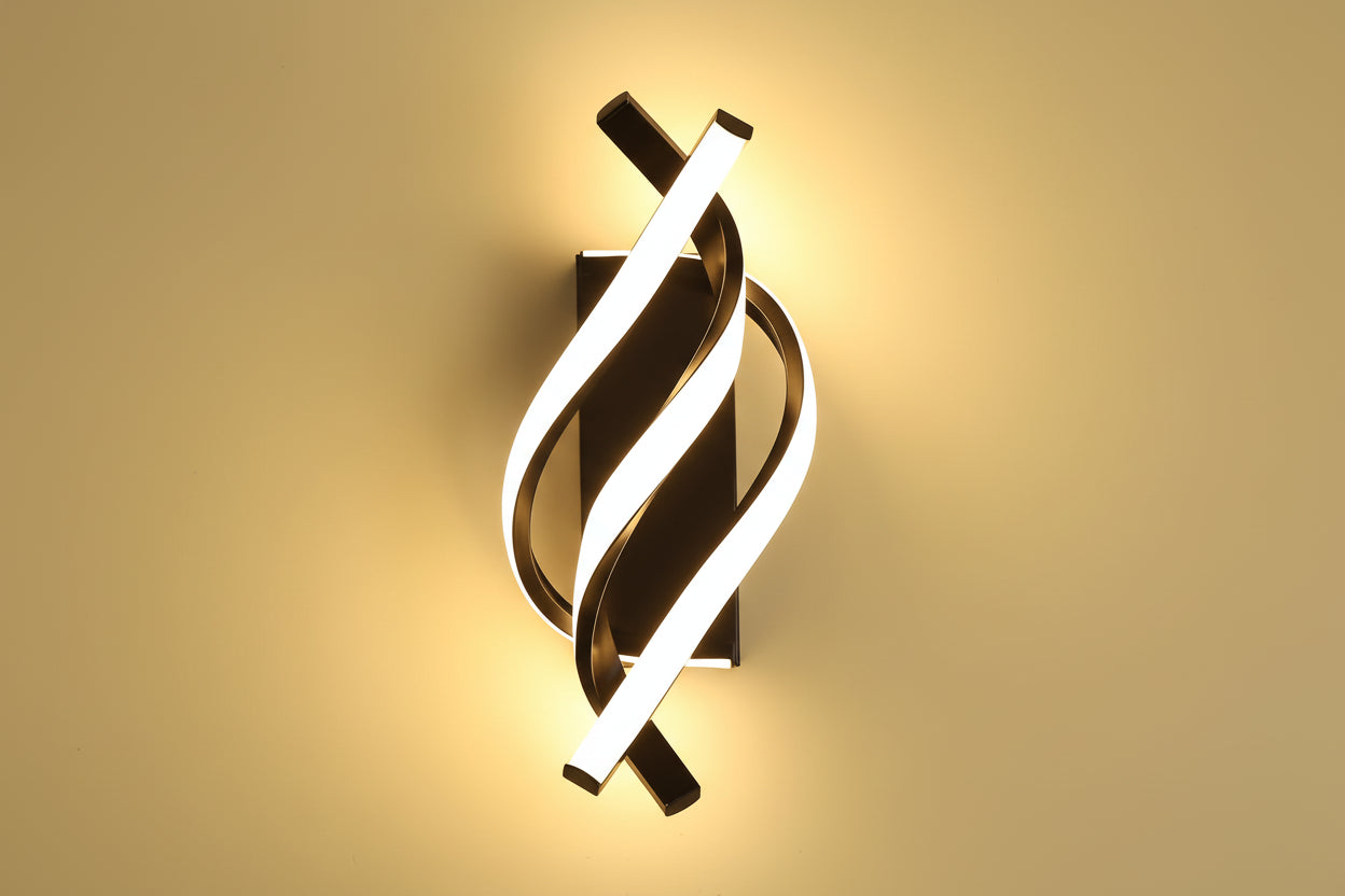 Lampe spirale élégante, bi matière trois températures