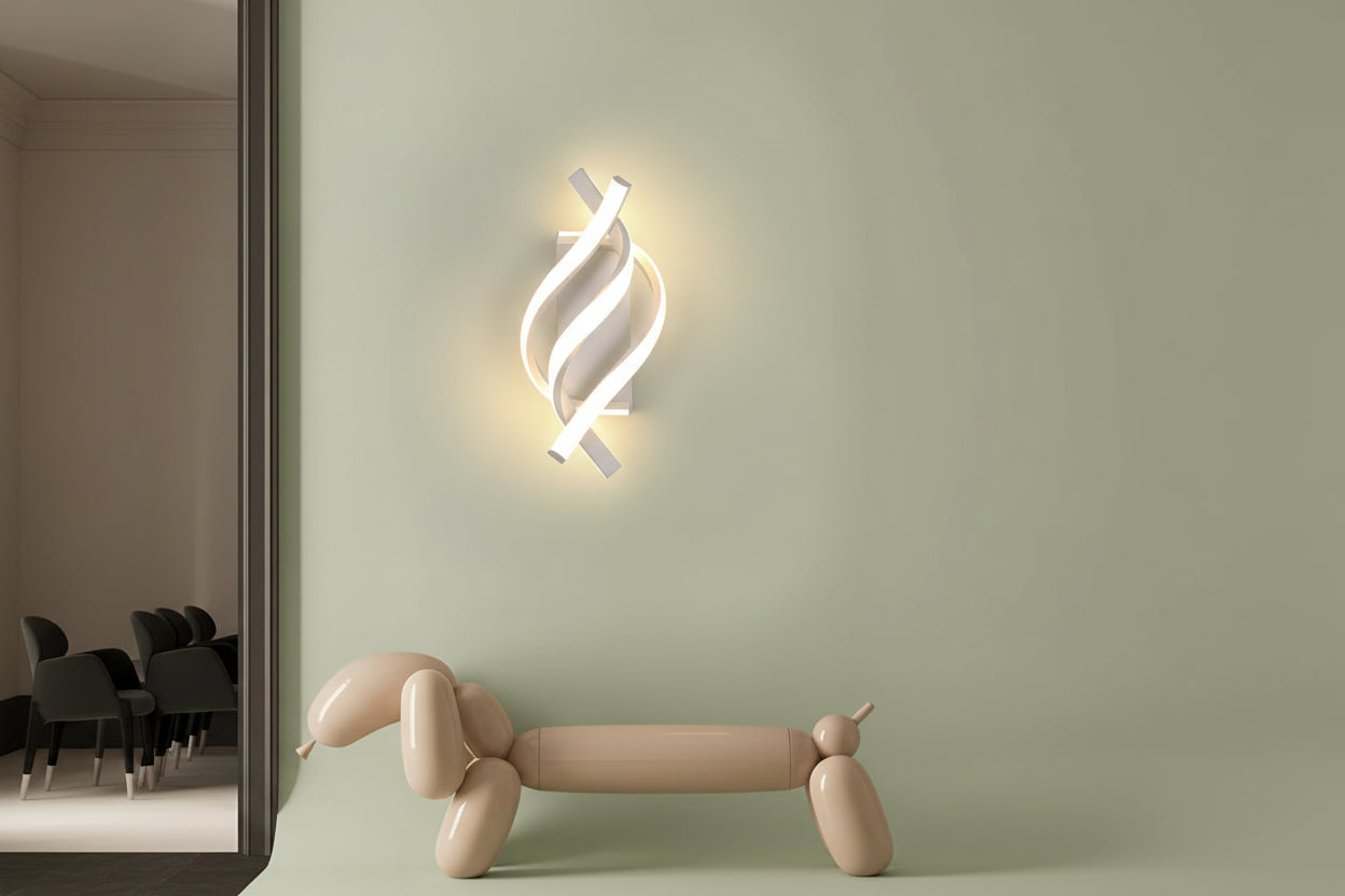 Lampe spirale élégante, bi matière trois températures