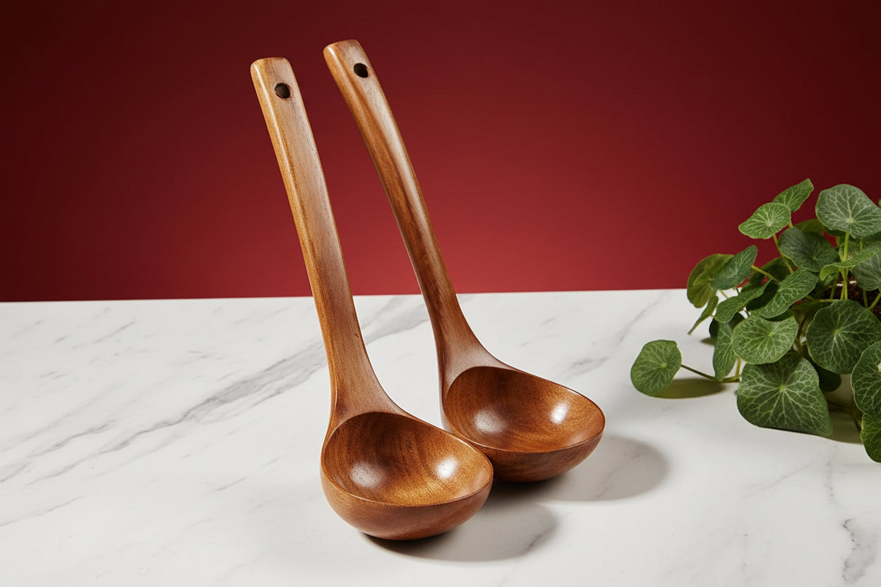 Ensemble de deux Cuillères de cuisine en bois