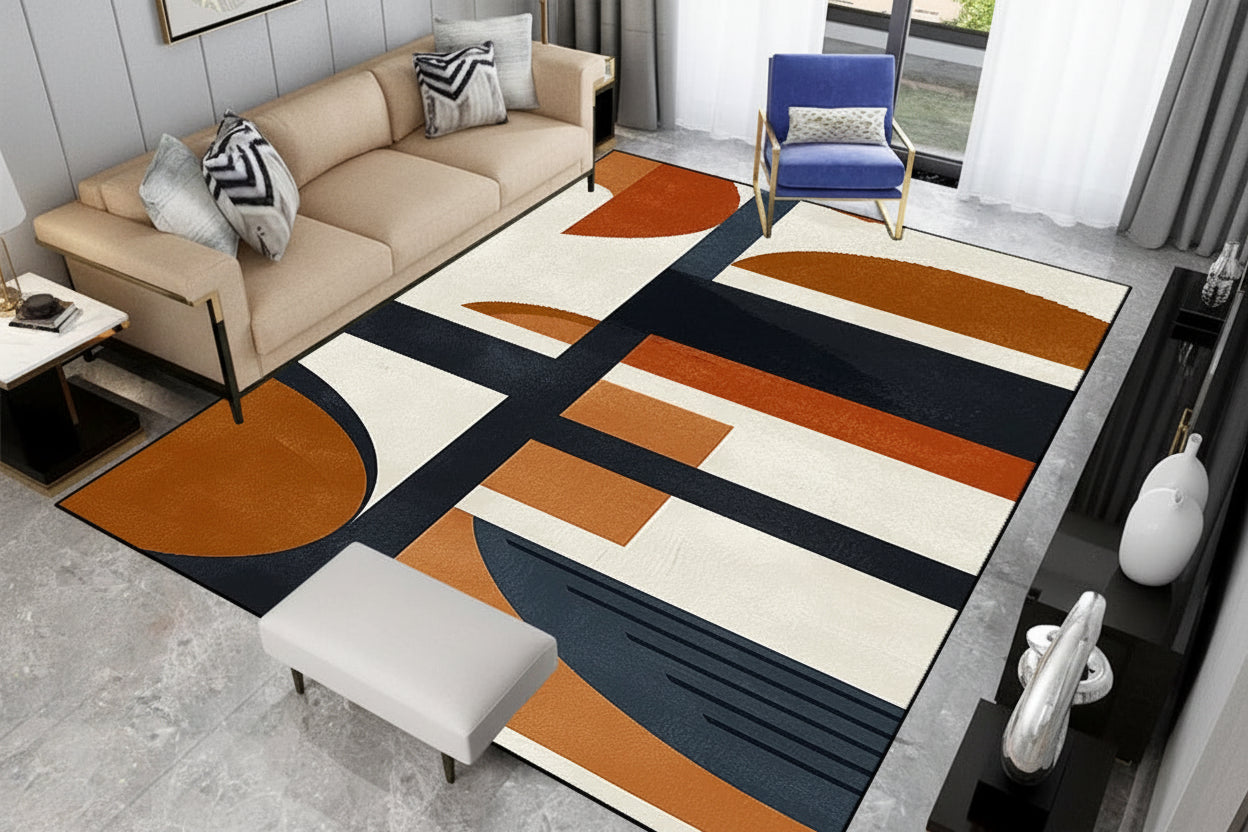 Magnifique tapis style géométrique,  pour une ambiance artistique