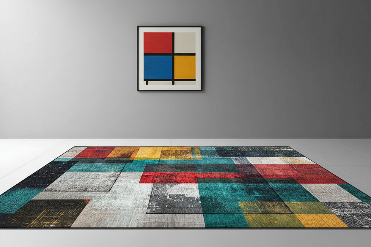 Magnifique tapis style géométrique,  pour une ambiance artistique