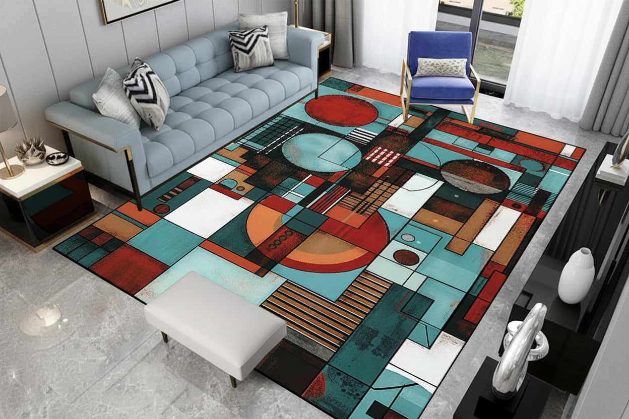Magnifique tapis style géométrique,  pour une ambiance artistique