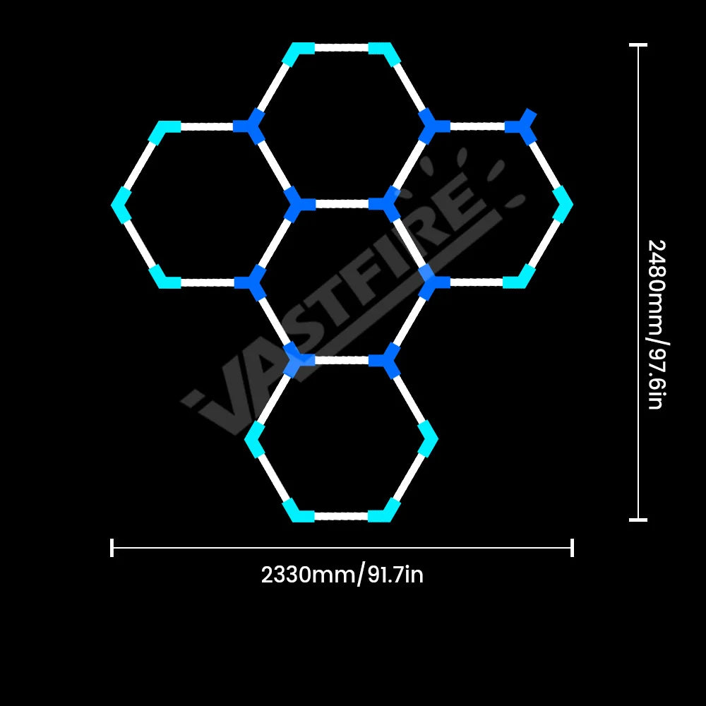 Lampe de garage hexagonale