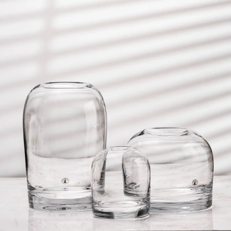 Vase en verre fumé