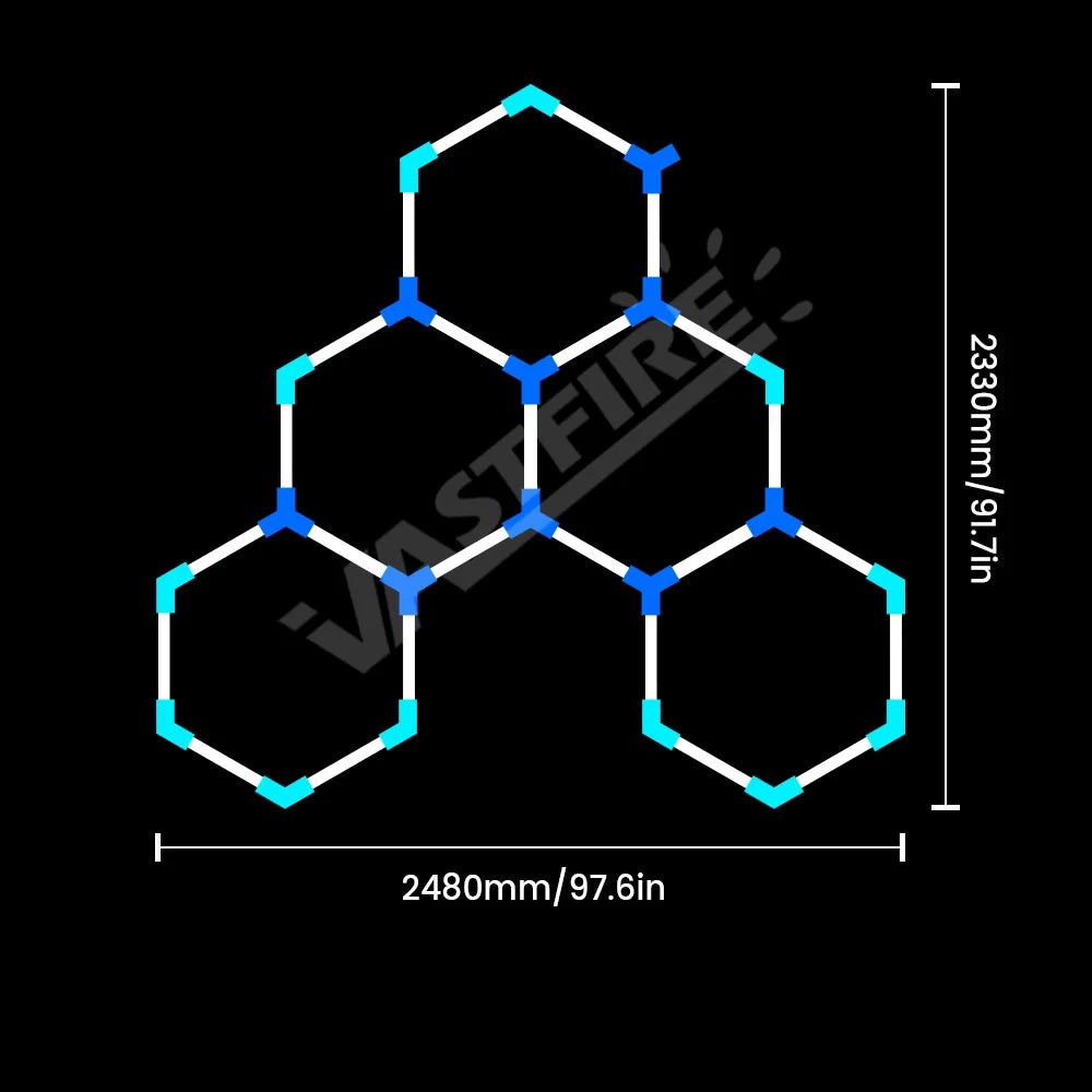 Lampe de garage hexagonale