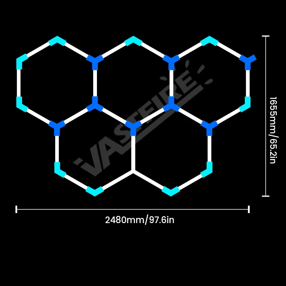 Lampe de garage hexagonale