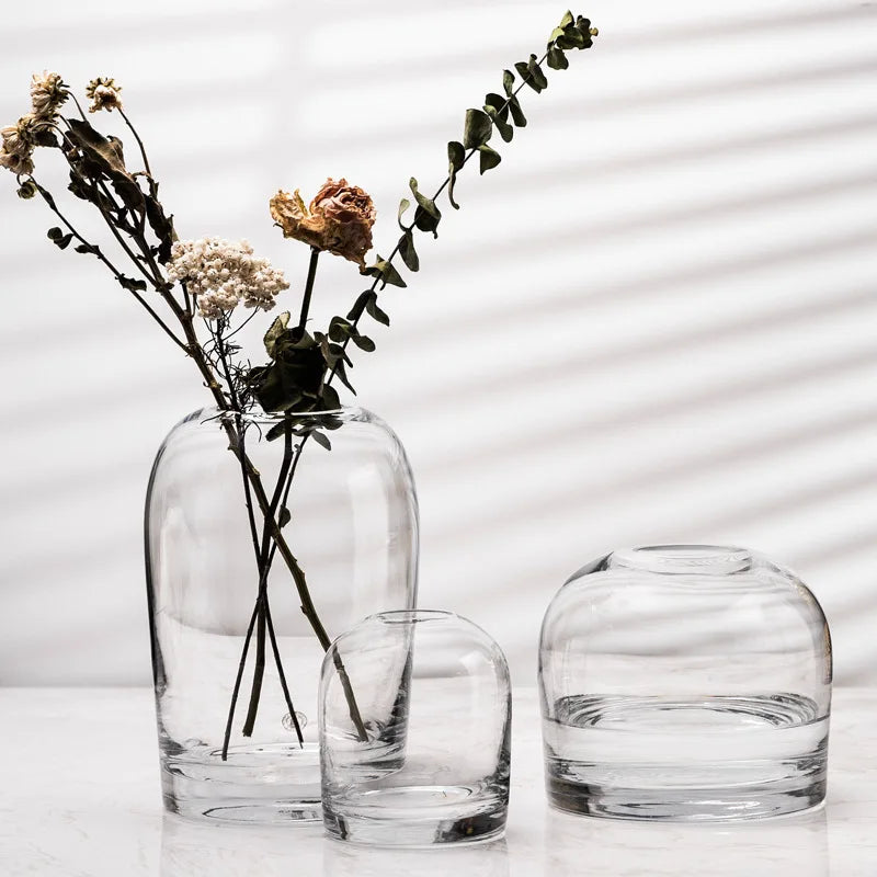 Vase en verre fumé