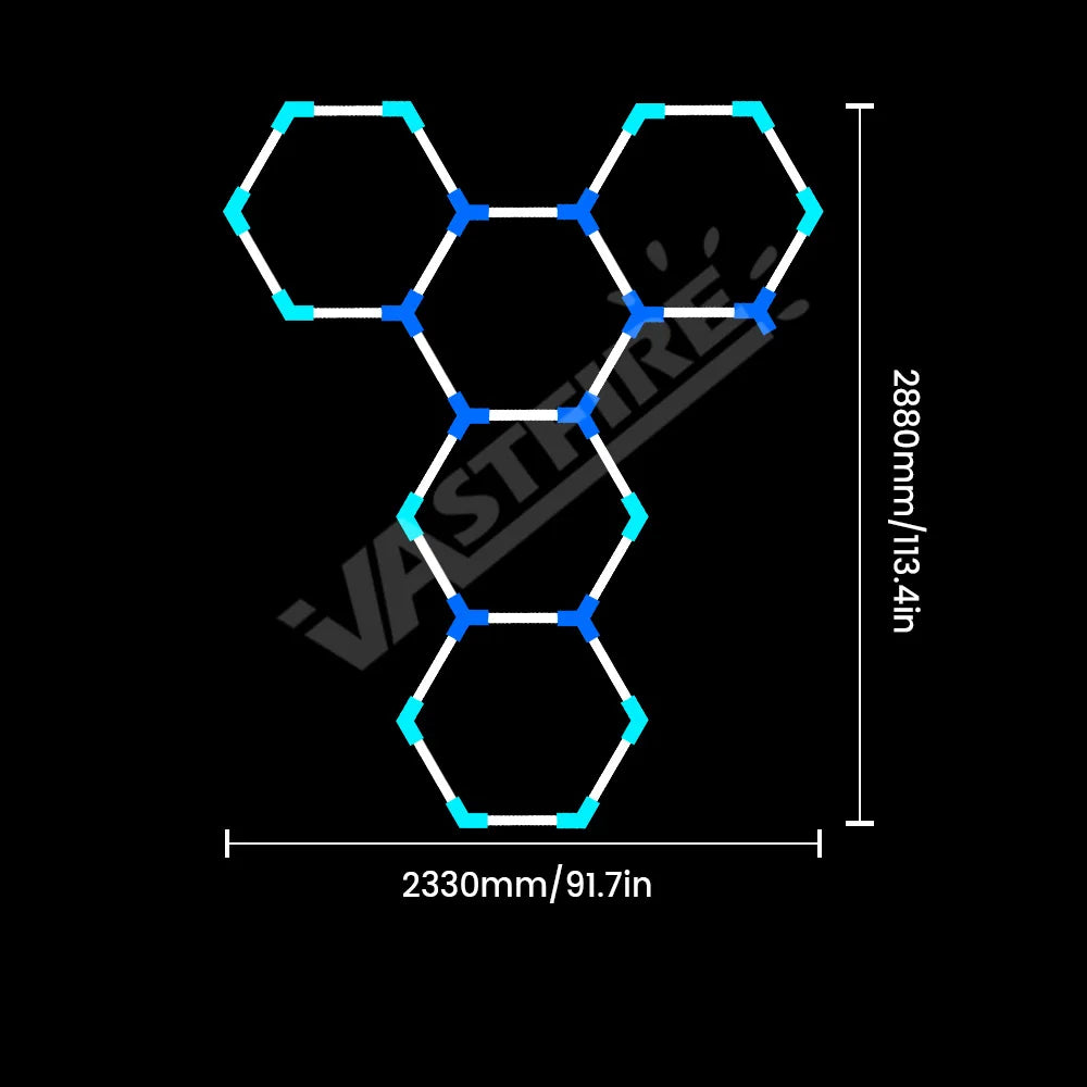 Lampe de garage hexagonale