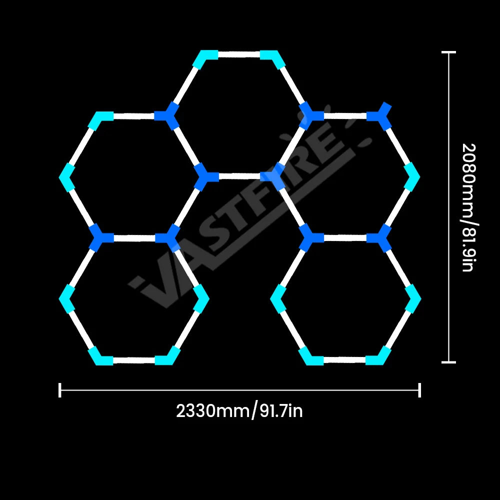 Lampe de garage hexagonale
