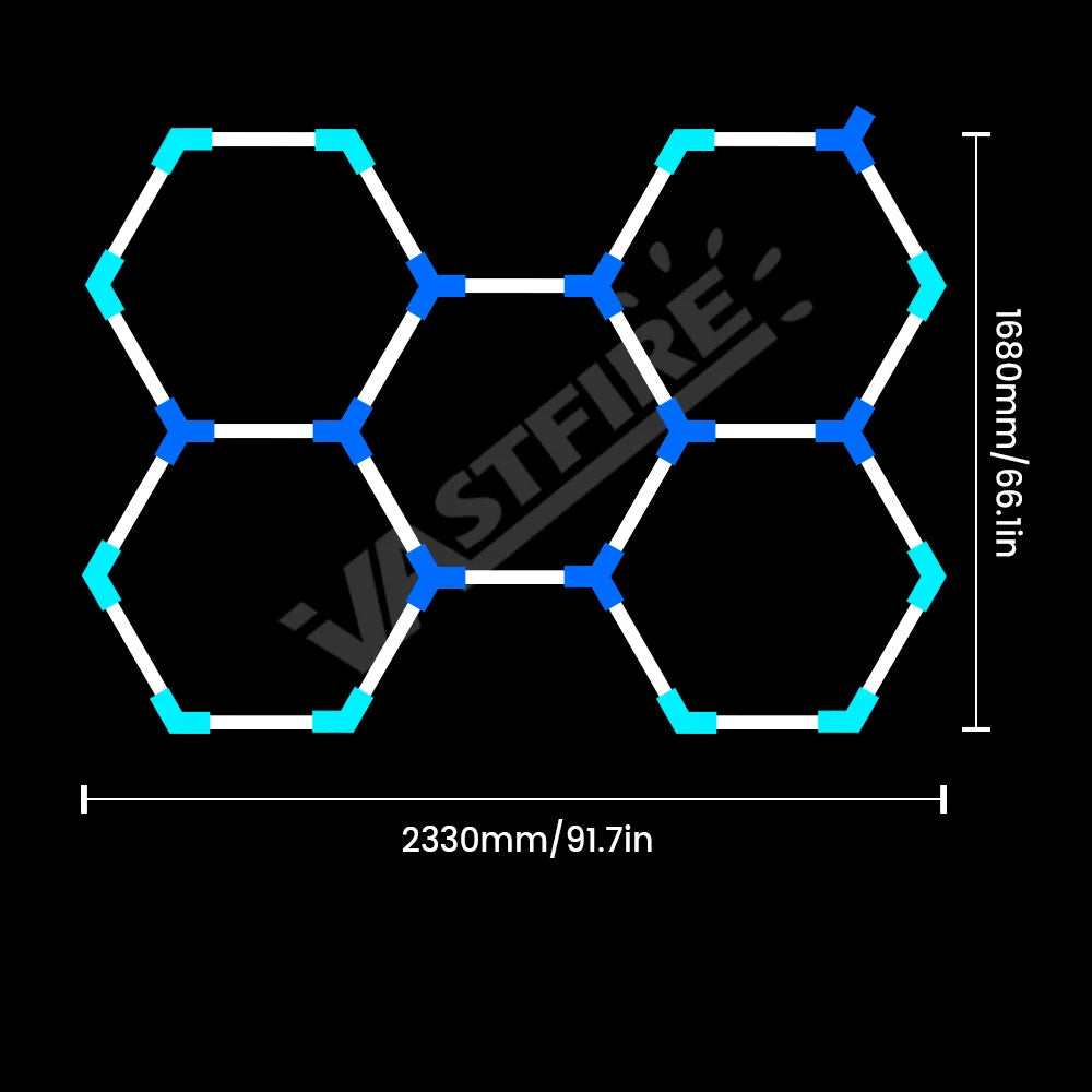 Lampe de garage hexagonale