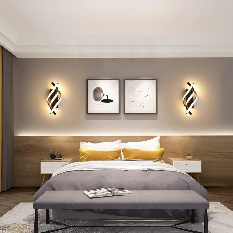 Lampe spirale élégante, bi matière trois températures