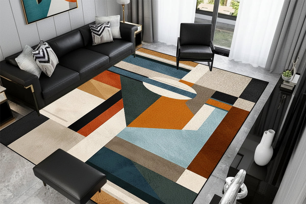 Magnifique tapis style géométrique,  pour une ambiance artistique