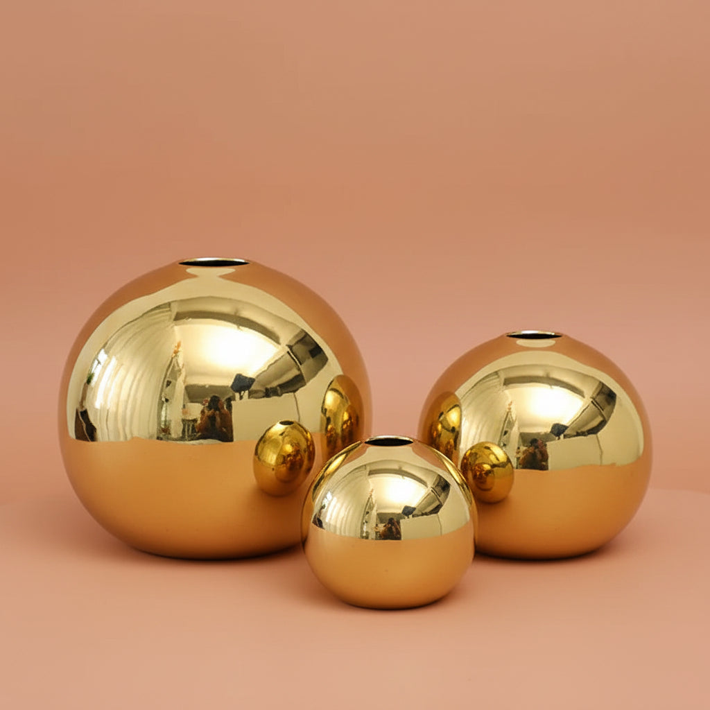 Vase en céramique doré ball