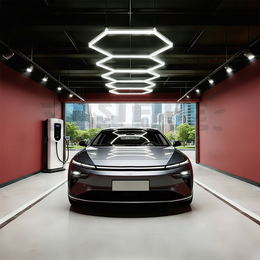 Lampe de garage hexagonale